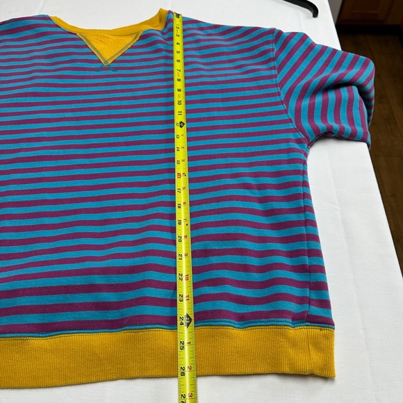 Natural Life Striped Oversized Sweatshirt S/M Blue Crewneck Boho Indie Grunge - Picture 5 of 6